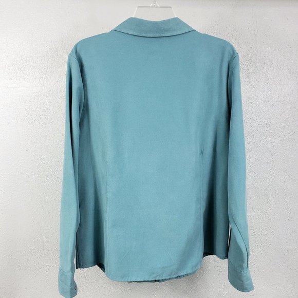 Sonoma Life Styles Women's Turquoise Full Zip Light Weight Jacket Coat - Picture 6 of 12